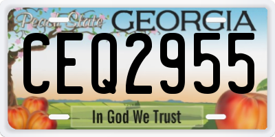 GA license plate CEQ2955