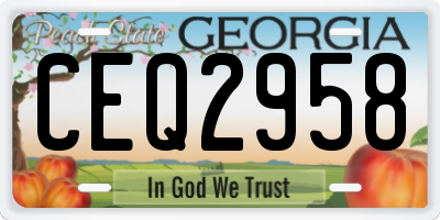 GA license plate CEQ2958