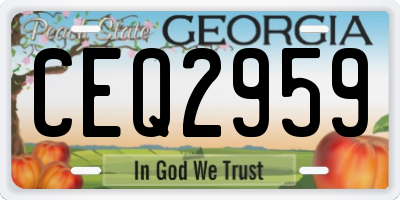 GA license plate CEQ2959