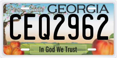 GA license plate CEQ2962