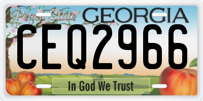 GA license plate CEQ2966