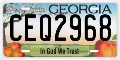 GA license plate CEQ2968