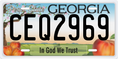 GA license plate CEQ2969
