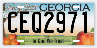 GA license plate CEQ2971