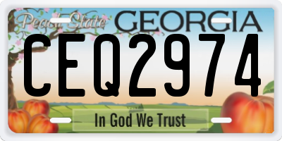 GA license plate CEQ2974