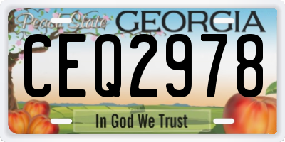 GA license plate CEQ2978