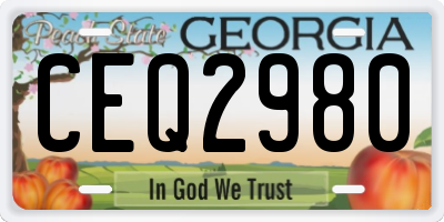 GA license plate CEQ2980