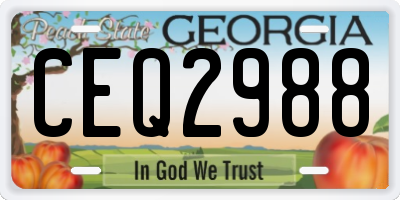 GA license plate CEQ2988