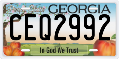 GA license plate CEQ2992