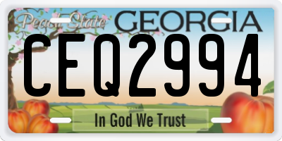 GA license plate CEQ2994