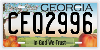 GA license plate CEQ2996