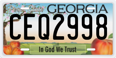 GA license plate CEQ2998