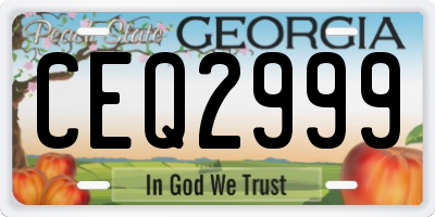 GA license plate CEQ2999