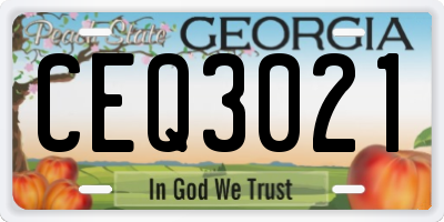 GA license plate CEQ3021