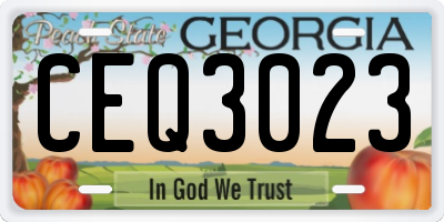 GA license plate CEQ3023