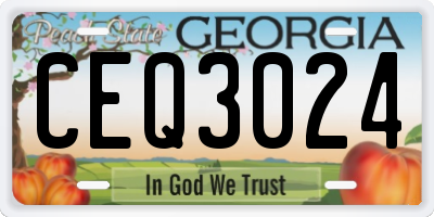 GA license plate CEQ3024