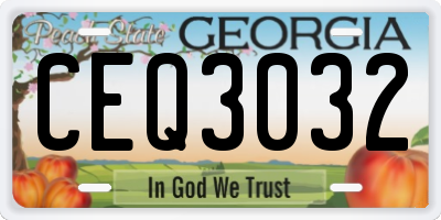 GA license plate CEQ3032