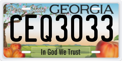GA license plate CEQ3033