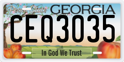 GA license plate CEQ3035