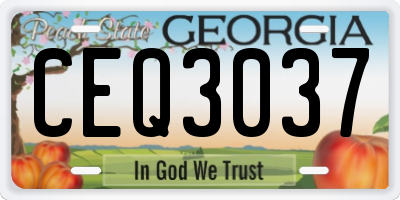 GA license plate CEQ3037