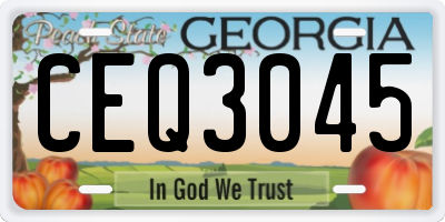 GA license plate CEQ3045