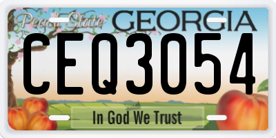 GA license plate CEQ3054