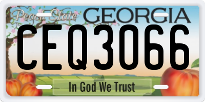 GA license plate CEQ3066