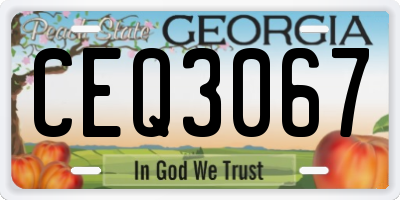GA license plate CEQ3067
