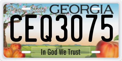 GA license plate CEQ3075