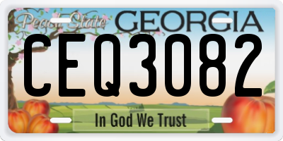 GA license plate CEQ3082