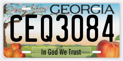 GA license plate CEQ3084