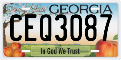 GA license plate CEQ3087