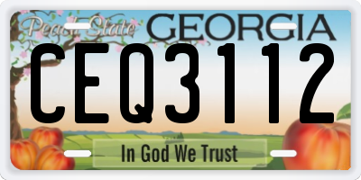 GA license plate CEQ3112