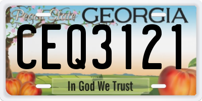 GA license plate CEQ3121