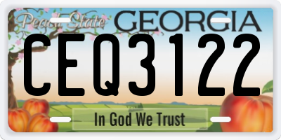 GA license plate CEQ3122