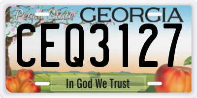GA license plate CEQ3127