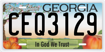 GA license plate CEQ3129