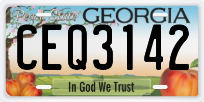 GA license plate CEQ3142