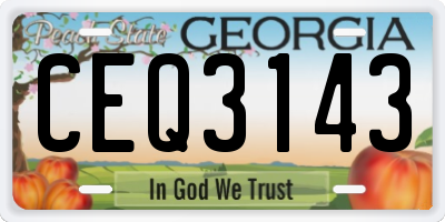 GA license plate CEQ3143
