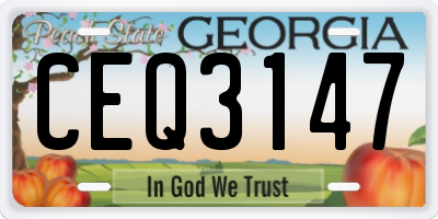 GA license plate CEQ3147