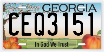 GA license plate CEQ3151