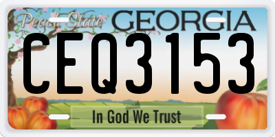 GA license plate CEQ3153