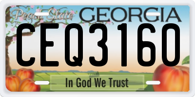 GA license plate CEQ3160