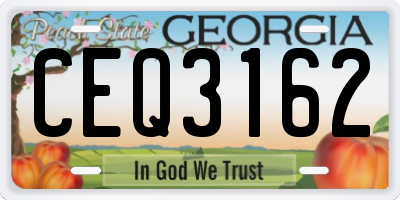 GA license plate CEQ3162