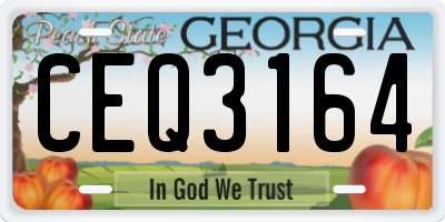 GA license plate CEQ3164