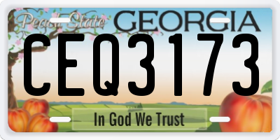 GA license plate CEQ3173