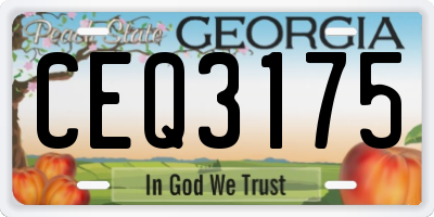 GA license plate CEQ3175