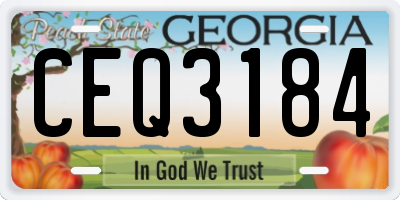 GA license plate CEQ3184