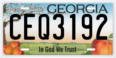 GA license plate CEQ3192