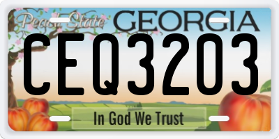 GA license plate CEQ3203